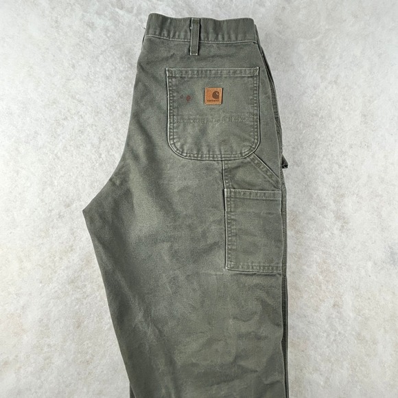 Carhartt B11 MOS Carpenter Pants Original Dungaree Fit Men 36x30 Green - Picture 8 of 15